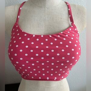 NWOT 1X Mauve and White Polkadot Adjustable Bikini Top